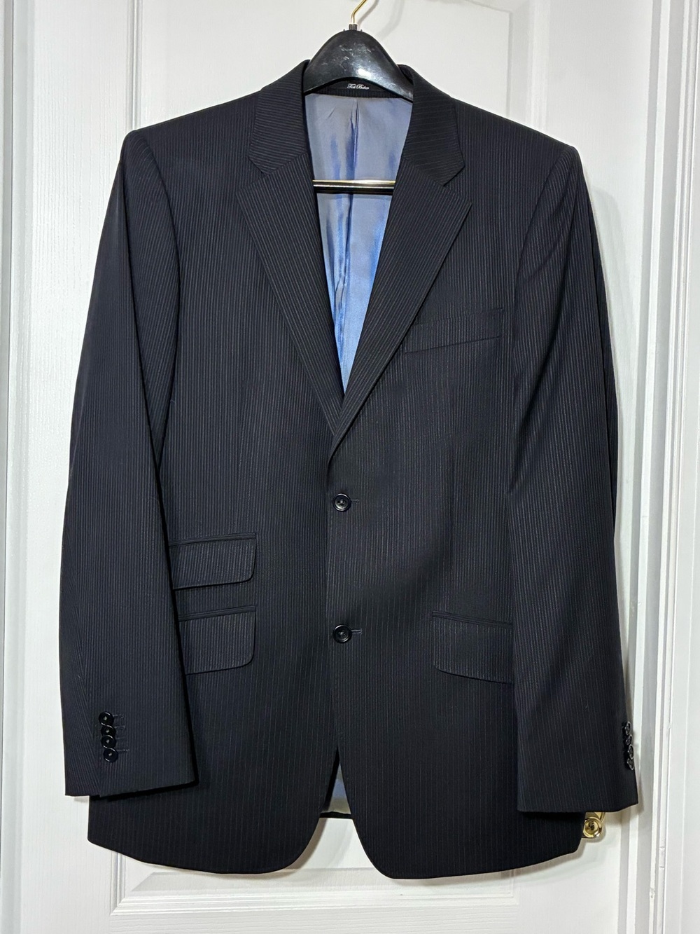 Ted Baker London Wool Pinstripe Suit Jacket Navy Men’s Size 4 (Large)
